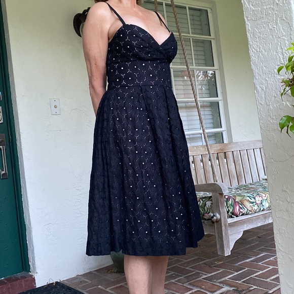 Lilly Pulitzer Dresses & Skirts - Lilly Pulitzer Black eyelet lace midi dress-size 12